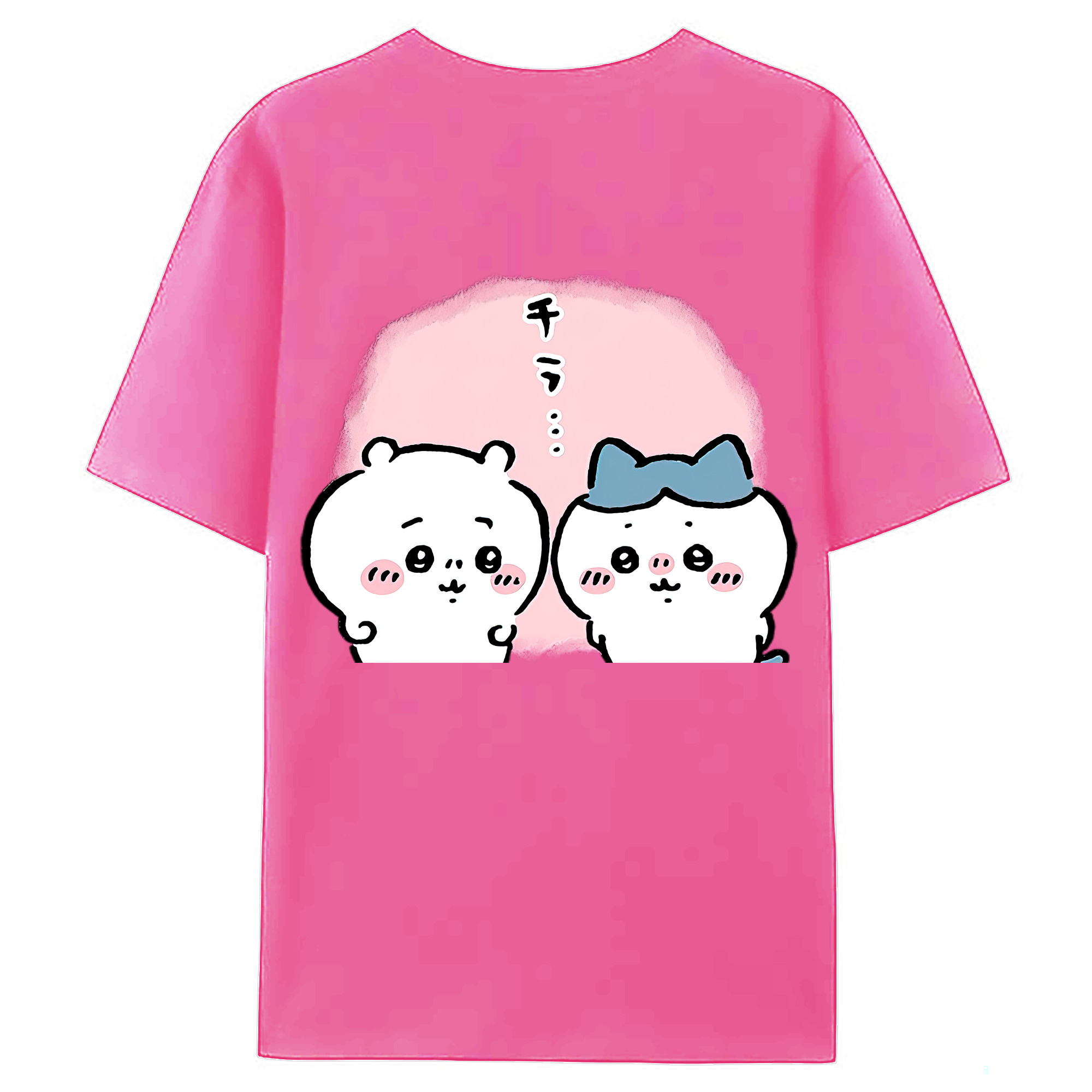 （画像用） ちいかわ ハチワレ Chii-kawa hachiware レディース半袖Tシャツ(バックプリント)